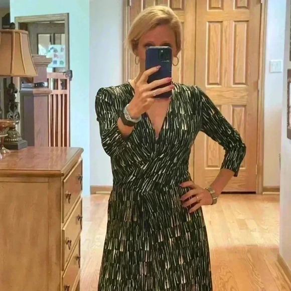 HUGO BOSS A Line Green/Black/White Dress - Picture 2 of 15
